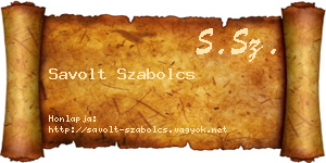 Savolt Szabolcs névjegykártya